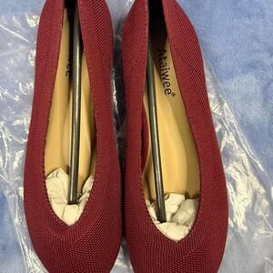 Atawéa Women's Burgundy Slip-On Knit Flats